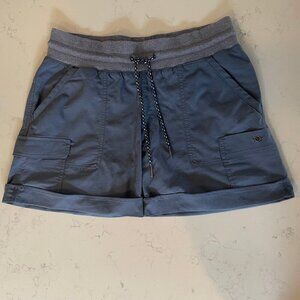 Columbia Pilsner Peak Pull On Cuffed Cargo Poly Nylon Shorts Noctural Blue Sz M